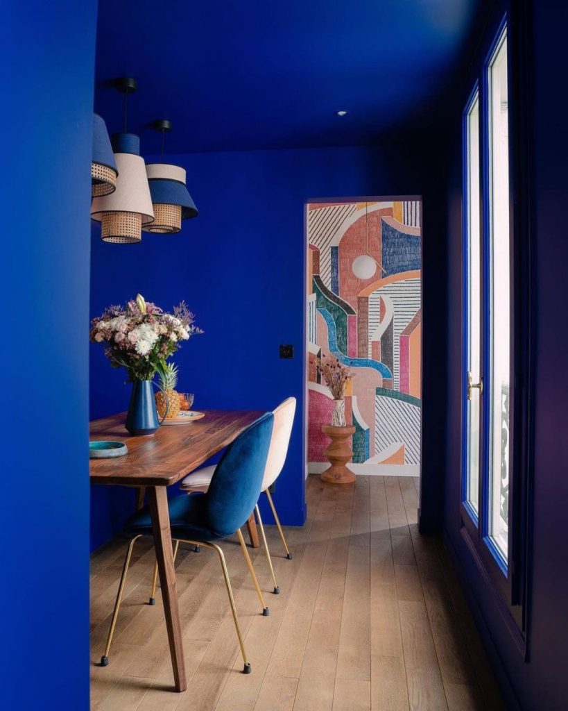 Klein blue theme for home design
