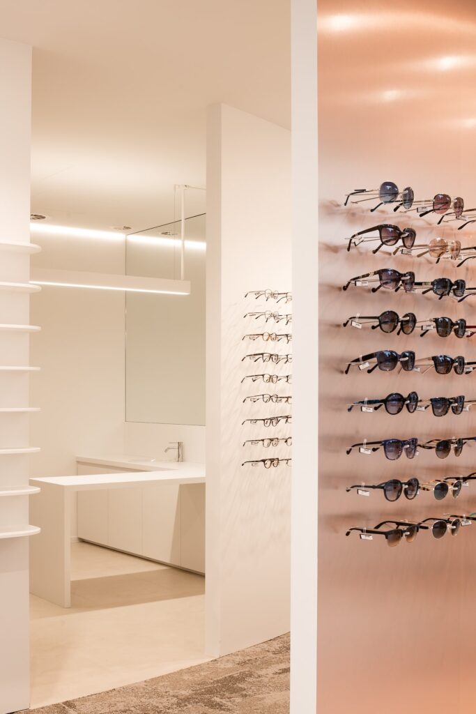 Ample lighting in the optical store