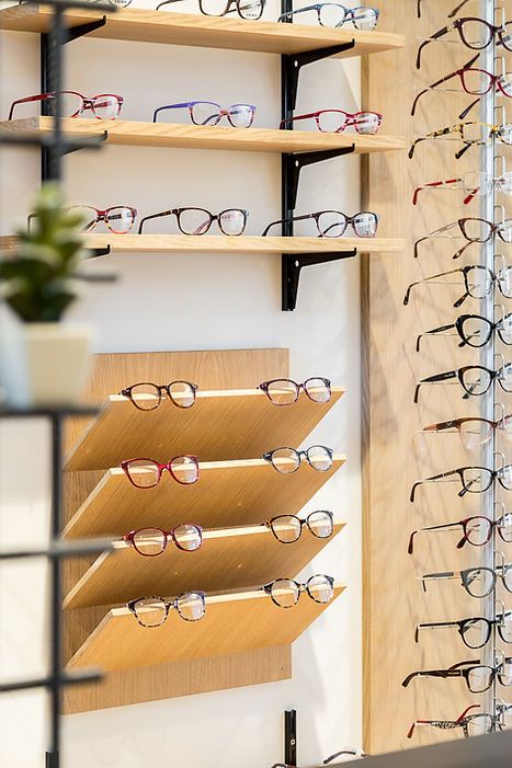 Optical glasses on a wooden frame