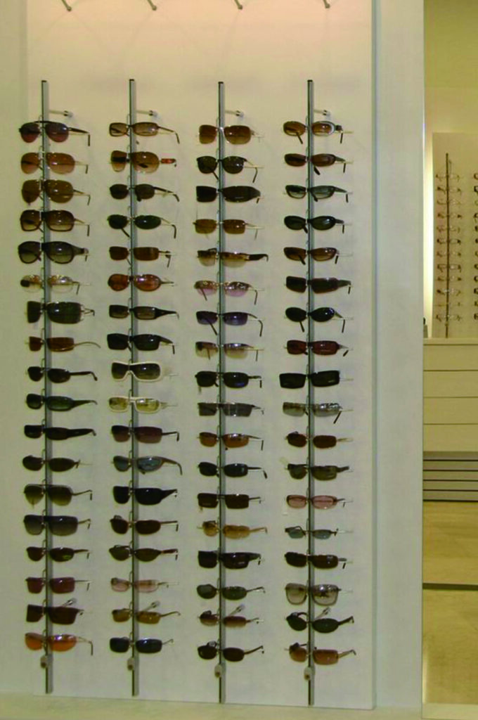 A whole wall of glasses