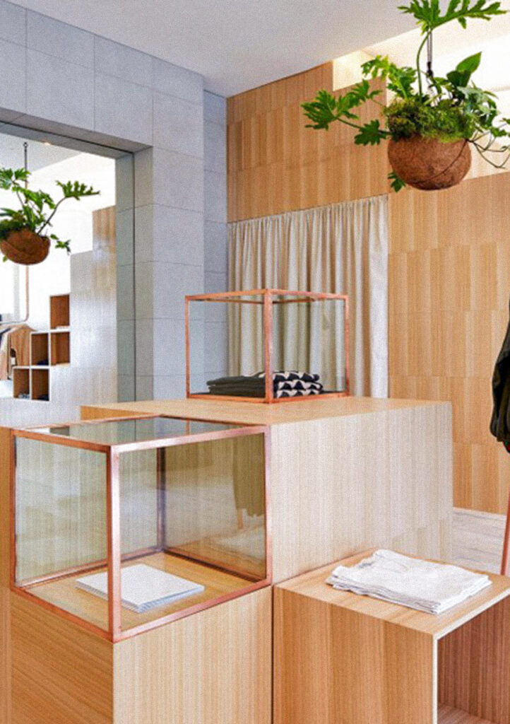 Bamboo panels used in retail stores