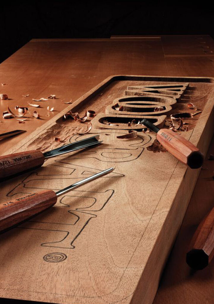 Hand-carving on wood