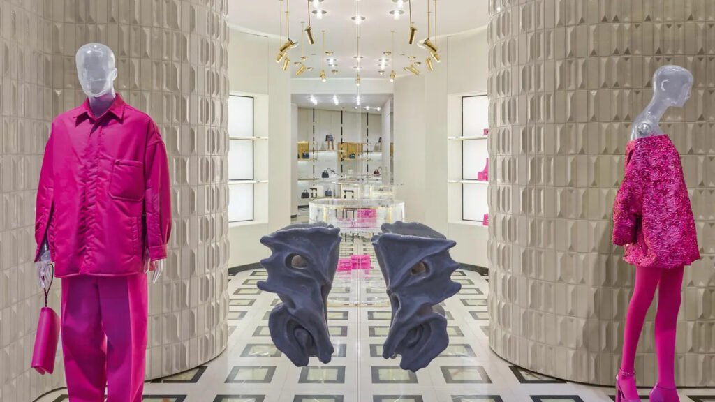 3d wall panels in a clothing store