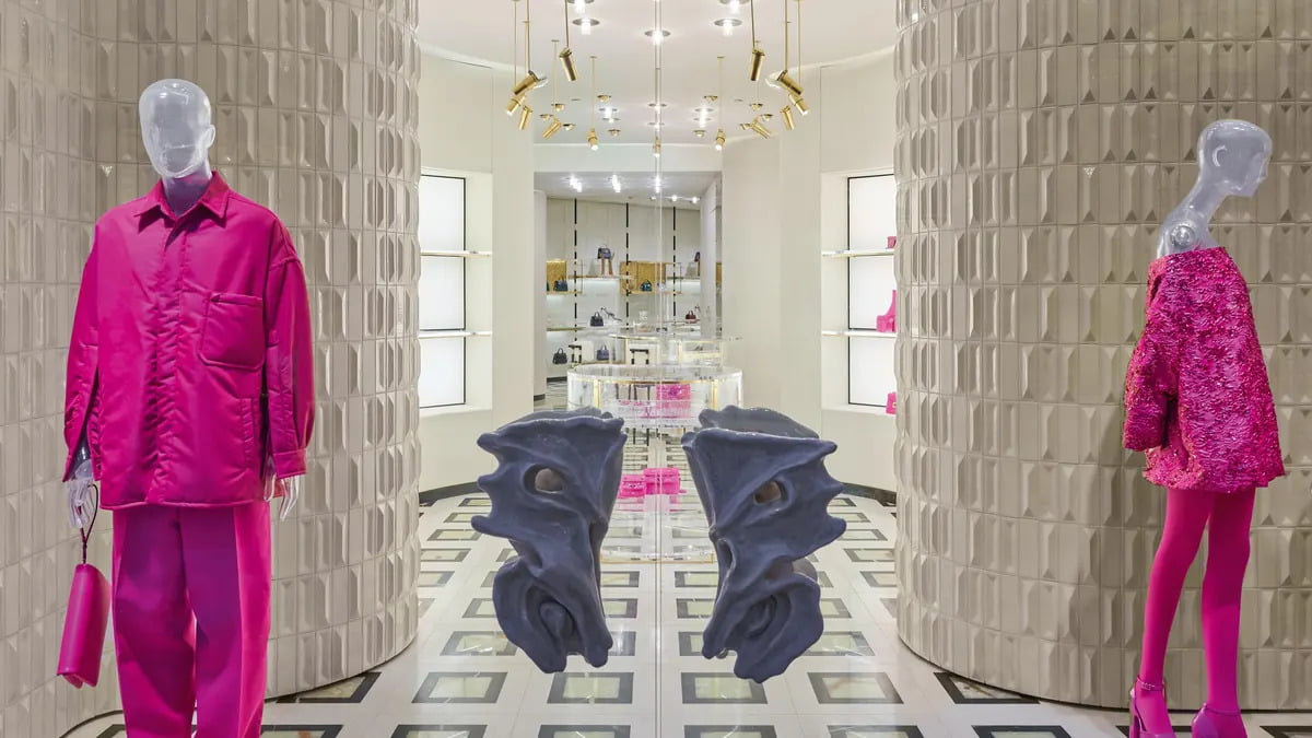 3d wall panels in a clothing store