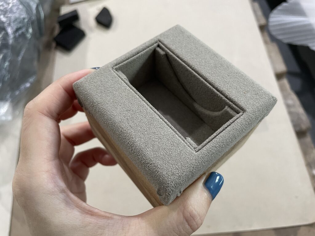 Velvet 6-slot watch tray for luxury display counters