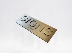 Foil-stamped jewelry display logo