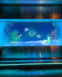 Counter display with tester tray in retail store