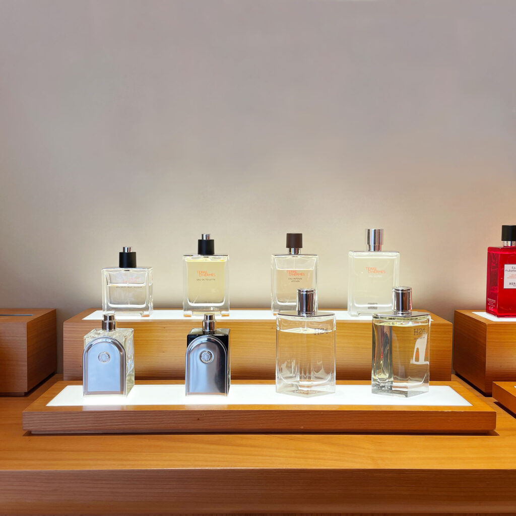 cool-tone acrylic skincare riser