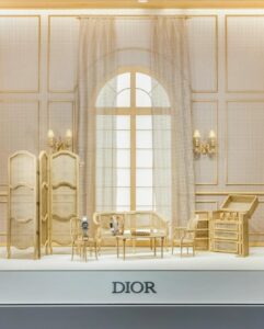 eco-friendly retail podium with FSC wood