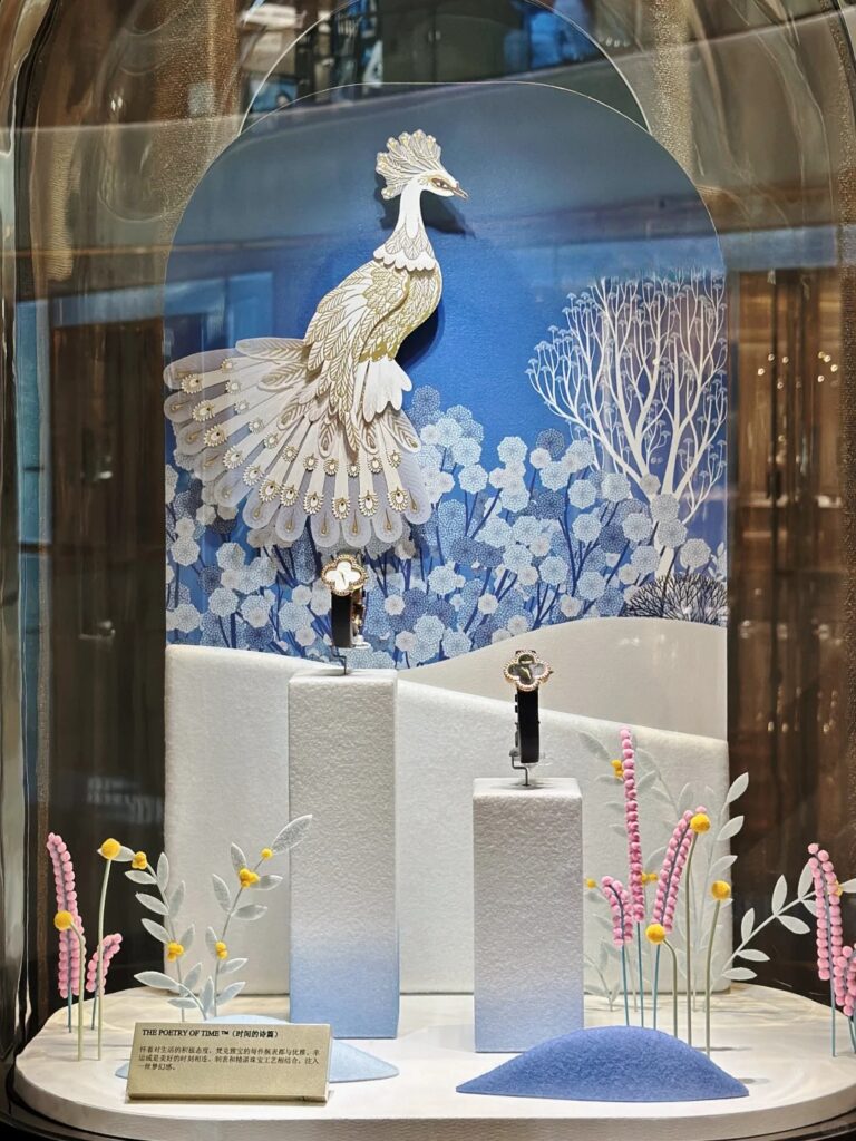 VCA luxury fashion watch window display