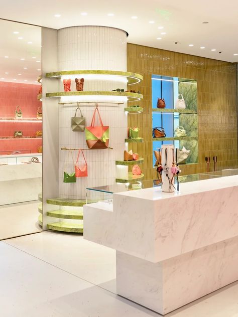 modern faux marble retail display