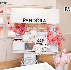 Mother’s Day standard kit installed at boutique beauty counter with mirror signage