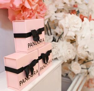 Mother’s Day standard kit installed at boutique beauty counter with mirror signage