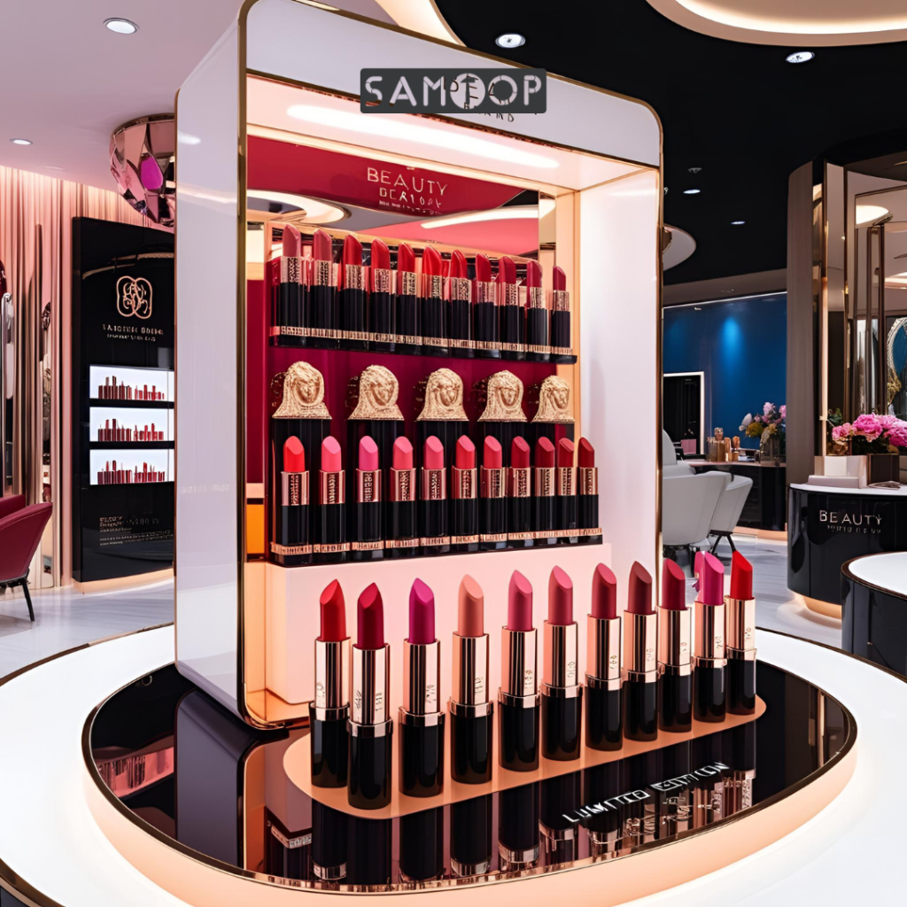 A luxury cosmetics brand uses high-strength nylon for a custom display stand to maintain a premium aesthetic while ensuring durability.