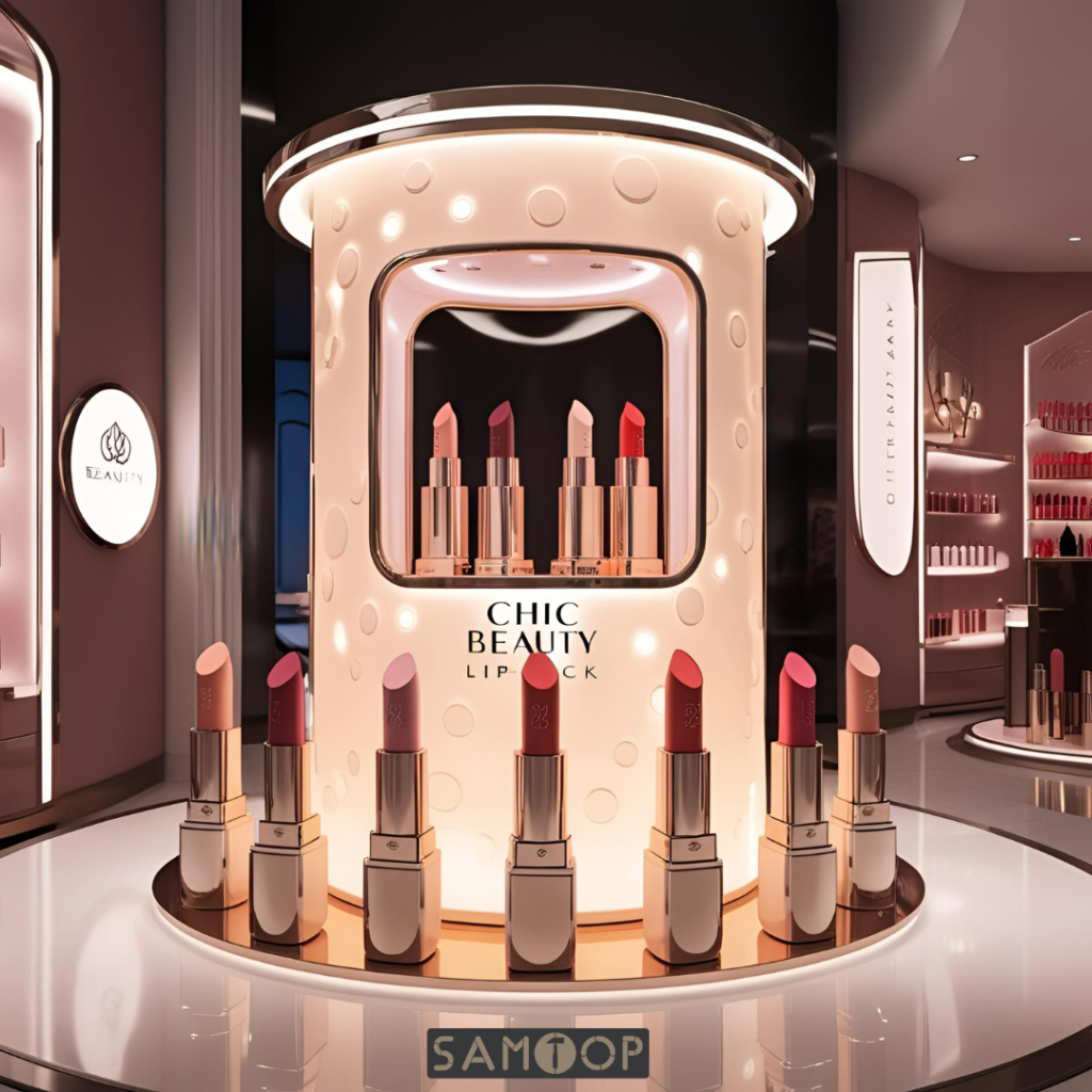 A luxury cosmetics brand uses high-strength nylon for a custom display stand to maintain a premium aesthetic while ensuring durability.
