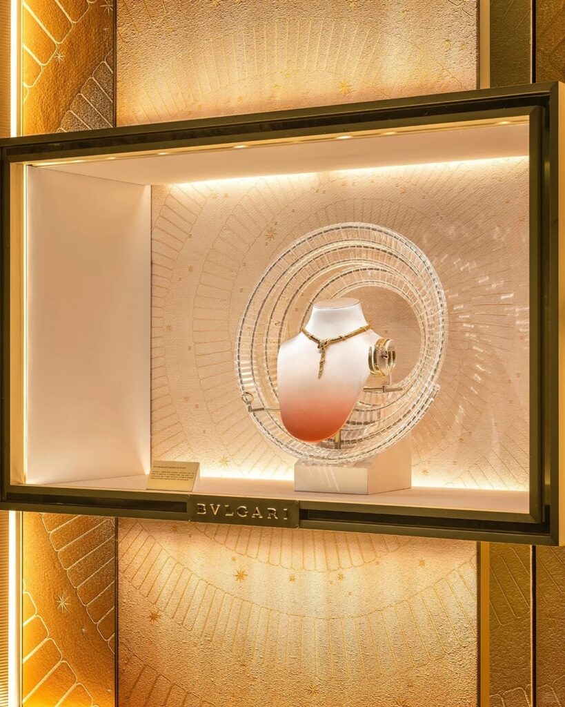 brass display case