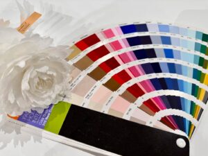 Sustainable kraft and seed paper with soft rose, olive, and cream color finishes