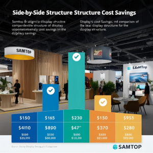 side by side comparison of display structure cost savings