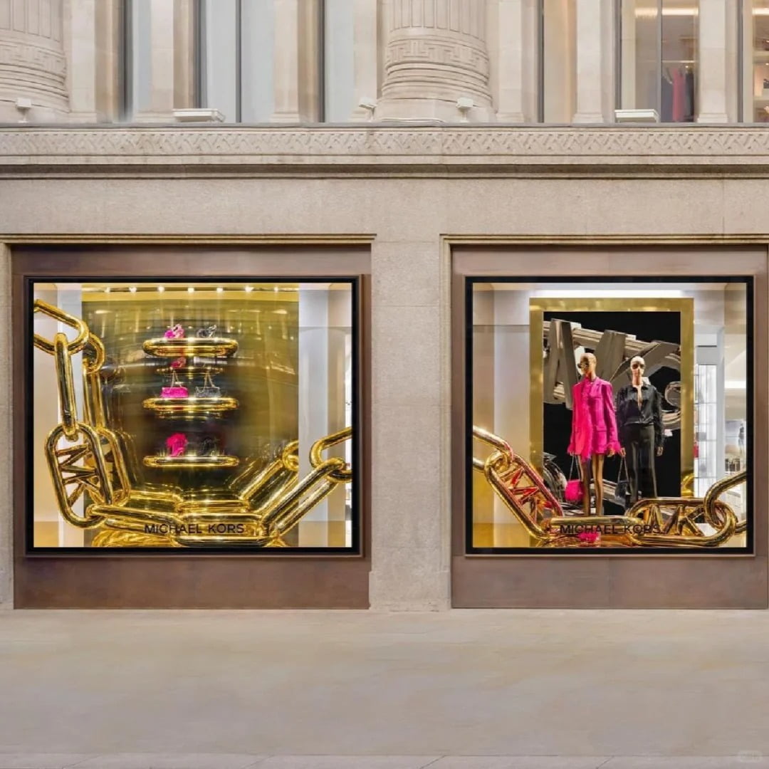 Michael Kors metallic window display props case study