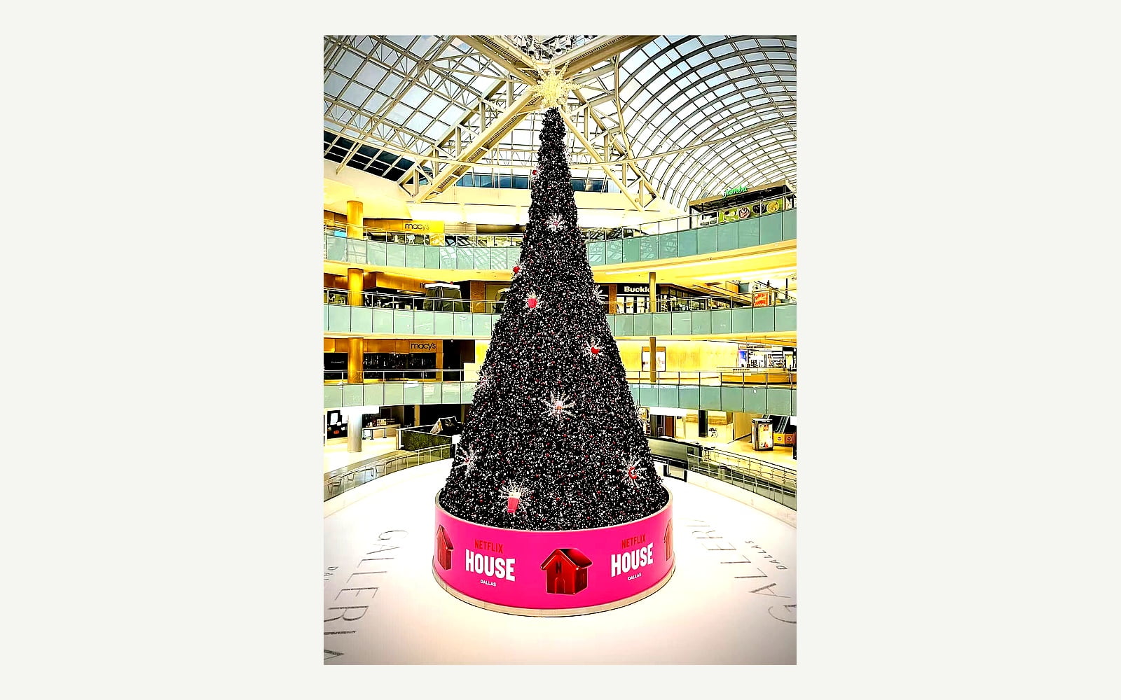 Oversized Holiday Window Installation - 8-meter Christmas tree display