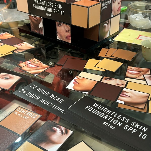 Cosmetic POP Display with Different Artwork on Each Face