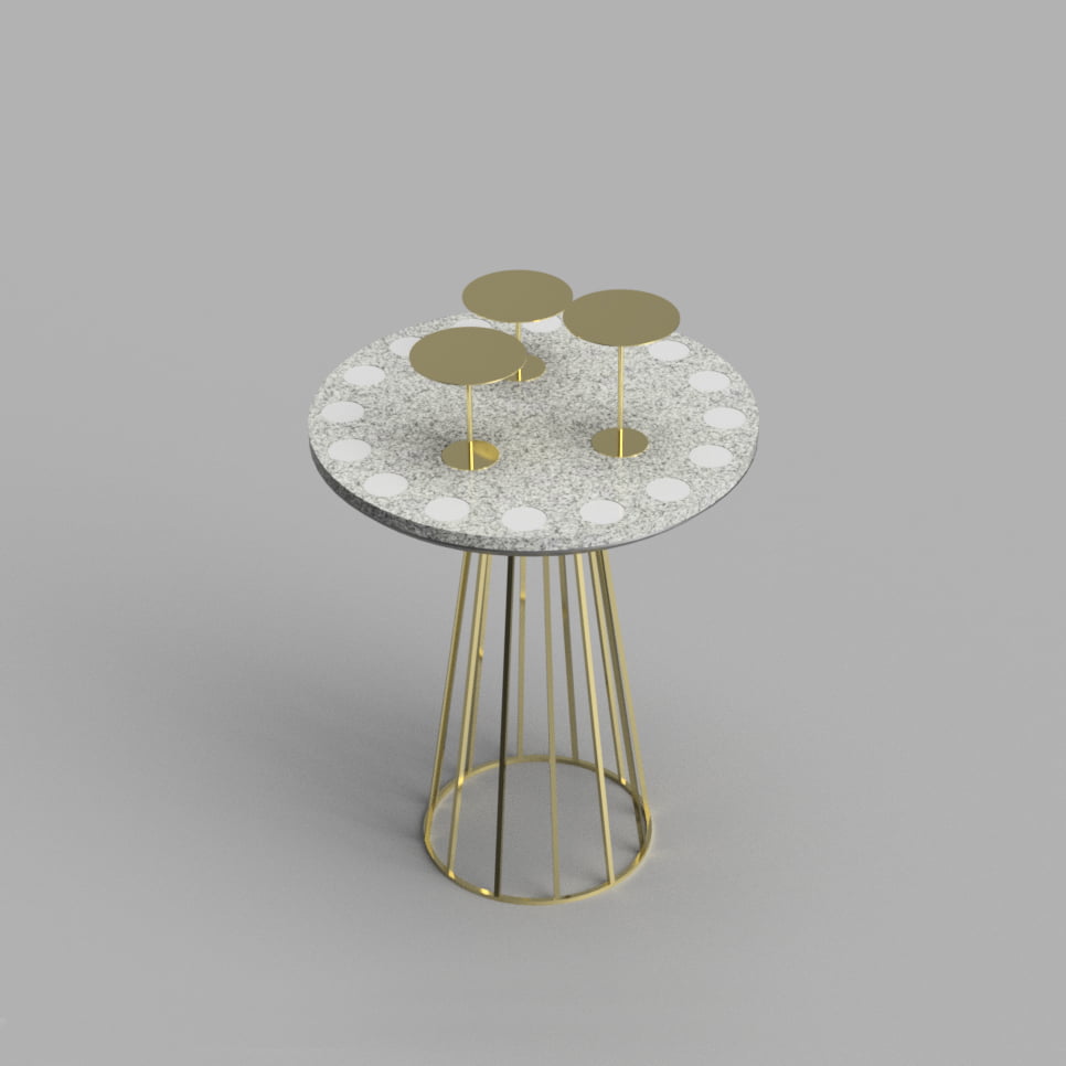 3D rendering of custom perfume tester display for fragrance counter