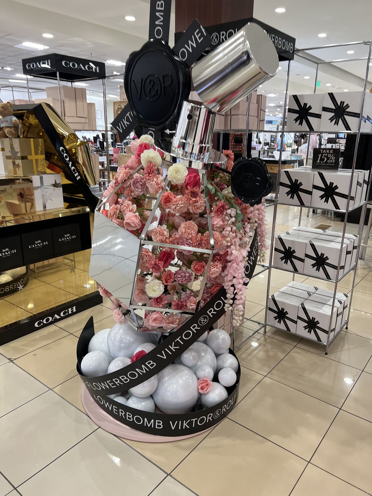 Multi-Material Floor Display Construction
