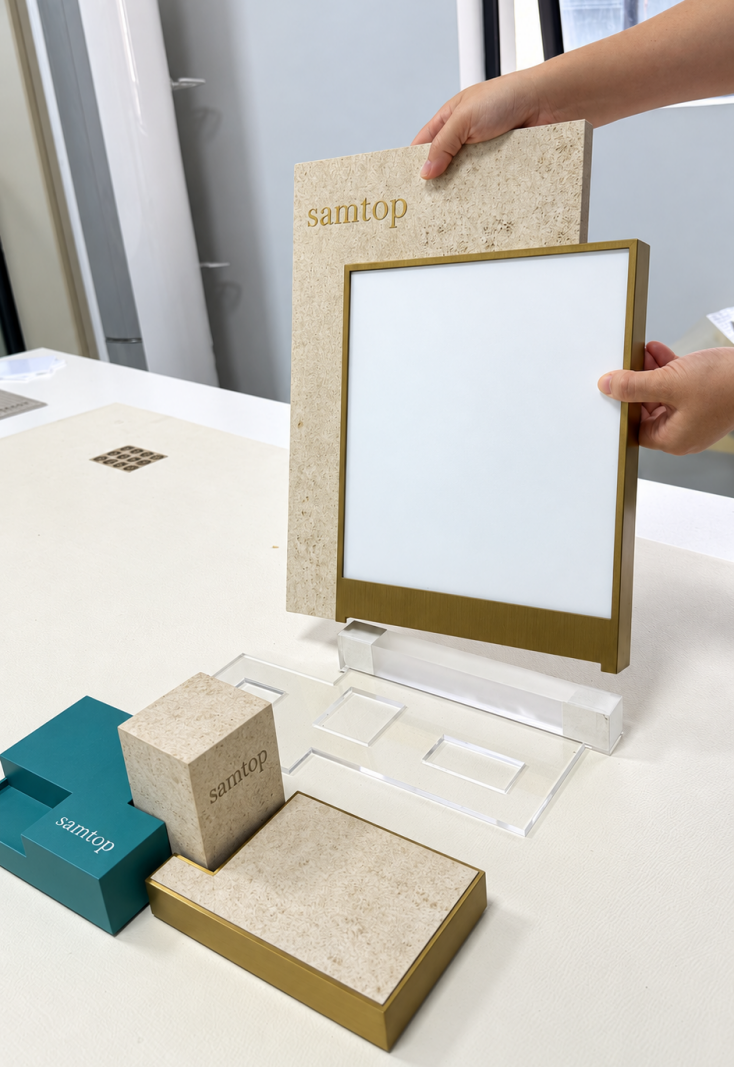Counter display prototype showing moving parts and mechanisms within the complete assembled structure -- checking clearance, fixing points and operation